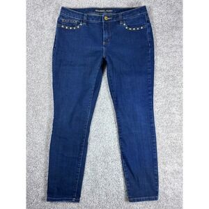 Michael Kors Womens‎ Dark Wash Embellished Skinny Jeans Size 8P